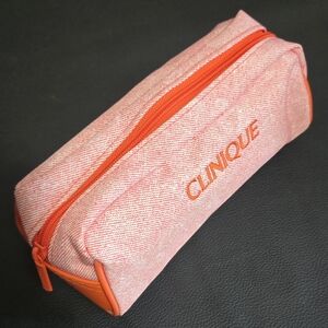 Orange Clinique Makeup Cosmetic Bag